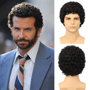 2025 gran oferta de moda personalizada pequeño rizado corto Pelo Rizado Negro hombres peluca fiesta Cosplay peluca pelo falso para hombres - Product Image 6