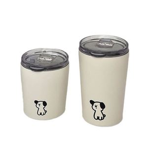 Gobelet isotherme en acier inoxydable mat, design mignon de chien, style couple, gobelet portable pour boire de l'eau pour femmes - Product Image 5