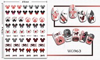 Hot New 3D Mickey Minnie Mouse Saint Valentin Nail Stickers Love Manucure Adhésif Stickers-Fait de papier et de plastique