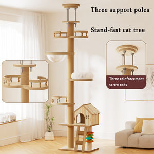 Grosir kustom desain besar abu-abu krem coklat kucing menara pohon kucing Multi-Level Kondominium dan menggaruk <span class=keywords><strong>Post</strong></span> untuk kucing - Product Image 1