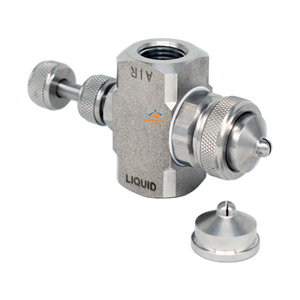 Système de pulvérisation à jet interne à double fluide, air et liquide, alimenté par pression, avec <span class=keywords><strong>buse</strong></span> d'<span class=keywords><strong>atomisation</strong></span> à jet plat en acier inoxydable SS - Product Image 5