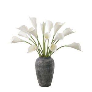 CallaFloral Fleurs artificielles de lys Calla blanches avec pointe verte, lot de 12, pour décoration de mariage et de maison, arrangement en vase - Product Image 5