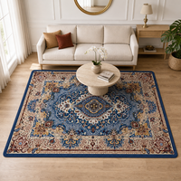 Vintage Persischer Stil Wohnzimmerteppich Wasserabsorbierender Belgischer Samtteppich Rutschfester TPR-Rücken Teppich für Schlafzimmer