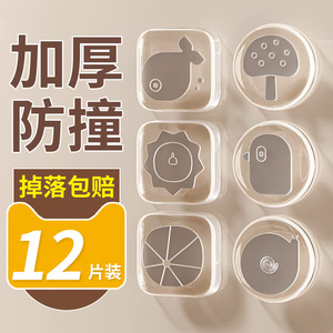 Pegatinas de silicona anticolisión transparentes, 12 unidades, para manijas de puertas, gabinetes, refrigeradores, montaje en pared, almohadillas protectoras sin rastro - Product Image 2