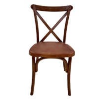 Chaise de salle à manger empilable haut de gamme en résine marron, design moderne, pour hôtel, église, mariage, avec dossier croisé, en plastique, pour événements