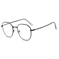Высококачественные многоугольные Мужские Оригинальные очки в тонкой металлической оправе, противоударные очки с защитой от синего света