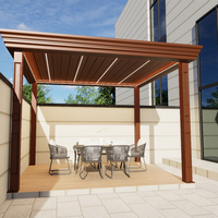 Pergolas et tonnelles motorisées en aluminium Lammeln Lammellendach, en bois pour l'extérieur, 6x4m, 6mx3m, taille personnalisée