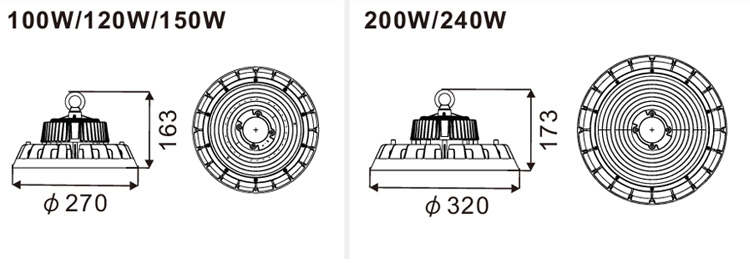 NEW pluggable sensor UFO led high bay light 150W 200W UFO high bay light smart mobile control design