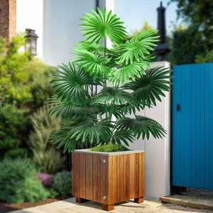 Faux palmier grandeur nature <span class=keywords><strong>en</strong></span> <span class=keywords><strong>pot</strong></span> pour une utilisation intérieure et extérieure sur le patio créant une ambiance de vacances sans arrosage - Product Image 2