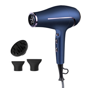 ไดร์เป่าผมกำลังสูง มอเตอร์ AC 220V สำหรับร้านเสริมสวย พร้อมหัวเป่าแบบรวมลมและกระจายลม สีน้ำเงินด้าน ดำ ทอง รุ่น SK900 - Product Image 4