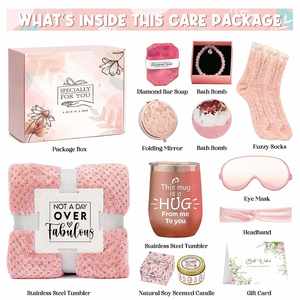 Customized Package Self Care Stainless Steel Tumble Relaxing Spa Bath Birthday Gift Get Well Soon Gift Set for Women - Product Image 2