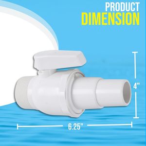 Válvula de bola ECONOLINE de 1.5 pulgadas con rosca NPT para filtros y skimmers de piscinas - Product Image 2