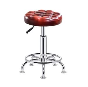 Tabouret de bar de beauté en cuir synthétique Chaise de manucure et de barbier durable avec ascenseur rotatif et roues Vente en gros en usine - Product Image 4