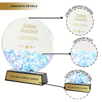 Nouveau design DEMO – Trophées en cristal vierges avec impression UV, design boule de cristal durable – Personnalisables pour événements et souvenirs