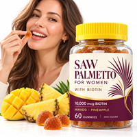 Gummies de Palmier Nain à Marque Blanche Saveur Mangue-Ananas avec Biotine pour Complément Quotidien de Bien-être OEM ODM