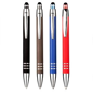 New Soft Rubber Stylus Press Spray Metal Ballpoint <b>Pen</b> With Customized Screen Printing Logo Aluminum Stick for Model Phone - Product Image 1
