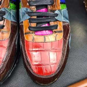 Scarpe da Corsa di Alta Qualità per <span class=keywords><strong>Uomo</strong></span> in Vera Pelle di Coccodrillo <span class=keywords><strong>Blu</strong></span> Sneakers Alla Moda Scarpe Casual Business Sportive per <span class=keywords><strong>Uomo</strong></span> - Product Image 6