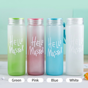 Botellas de Agua de Vidrio Esmerilado Coloridas al por Mayor, Vasos de Vidrio Reutilizables Económicos para Campamento, para Actividades al Aire Libre y la Vida Diaria - Product Image 2