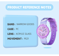 Montre pour enfants, design mignon de requin, montre à quartz pour filles de 3 à 10 ans avec boîtier en PC et bracelet en PVC