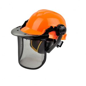 Casque de sécurité forestière de bonne qualité avec visière en maille et protège-oreilles, certifié CE EN 397 EN1731, réglable et résistant aux chocs - Product Image 1