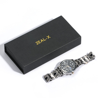Boîte d'emballage magnétique personnalisée pour montre avec matériaux recyclés, doublure en EVA, revêtement floqué, gaufrage, logo imprimé personnalisé