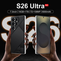 Teléfono Inteligente 5G S26 Ultra de 7.3 Pulgadas, 16 GB + 1 TB, 108 MP, 8000 mAh, Android 14, Desbloqueo Facial, Carga Rápida, Más Vendido
