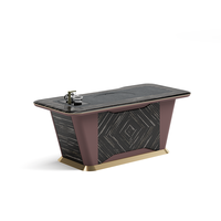 Nouveau style chinois personnalisé table à thé de Kung Fu de luxe en bois MDF ensemble table basse moderne en marbre table à thé de salon