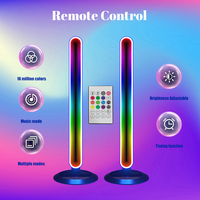 Joystar - Paquete de 2 Barras de Luz LED RGB IC Modernas con Sincronización Musical, Control Remoto, 16 Millones de Colores Cambiantes, Lámpara de Ambiente para Escritorio, Juegos, Dormitorio