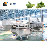 2000Kg/u Groentebladeren Reinigings- en Wasmachines Spinazie Snijmachine Groente Droogmachine Productielijn voor Verse Salades