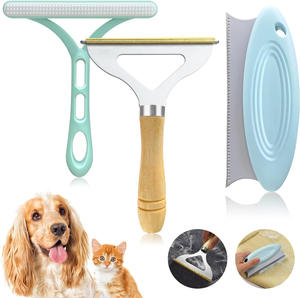 Tondeuse double face en cuivre pur pour chiens et chats avec manche en bois, en boîte, pour vêtements, tapis et poils, ciseaux de toilettage - Product Image 2