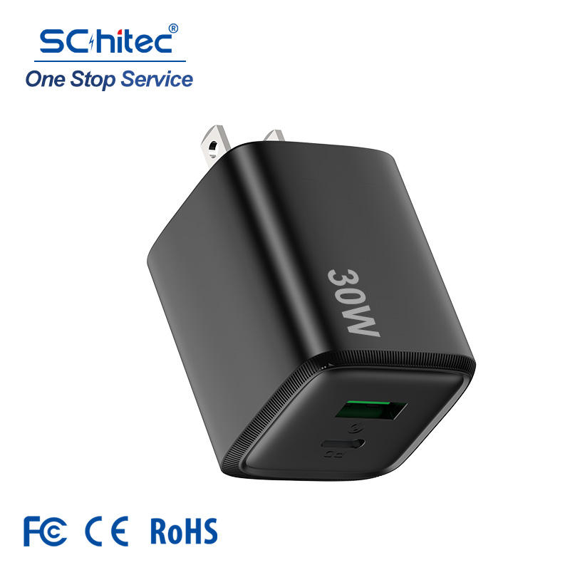 ที่ชาร์จ USB C ติดผนังสีดำ