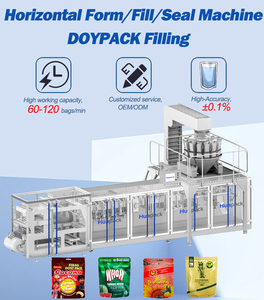 Machine d'emballage automatique HFFS Huapack pour sachets à fond plat avec film en rouleau, haute productivité pour l'alimentation, les boissons et les produits chimiques - Product Image 1