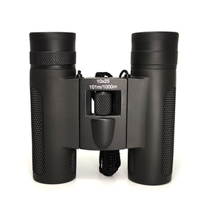 Binoculares Plegables con Prisma de Techo DCF Optics 10x25 BK7 con Revestimiento Completo Negro para Niños y Adultos, Viajes al Aire Libre - Product Image 1