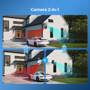 Carte SIM 4G LTE personnalisable en usine Caméra CCTV V380 4G à double objectif pour l'extérieur sans fil à énergie solaire avec détection de mouvement PTZ Pir - Product Image 4