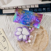 Jouet Squishy Patte de Chat Floquée en Silicone Doux, Peluche Anti-Stress, Jouet Sensoriel Fidget pour Enfants et Adultes