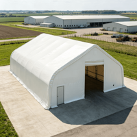Tenda a Doppia Traliccio 50x55ft con Telaio in Acciaio Rinforzato, Impermeabile, per Carport, Capannone di Stoccaggio, Magazzino, Cantiere e Parcheggio Veicoli
