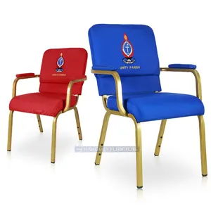 Fabricante popular hotel mobiliário congresso adoração personalizado cadeira do braço acolchoado para a igreja