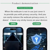 Cache-objectif coulissant double pour caméra frontale, protection anti-espionnage, bloqueur de lentille, autocollant de sécurité pour webcam de téléphone pour iPhone