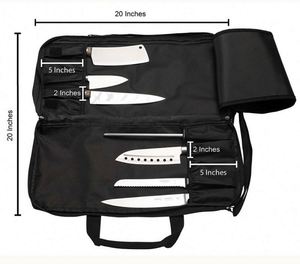 Sac de transport de cuisine haut de gamme BSCI Factory Bag, 2 compartiments, pour ustensiles de cuisine durables, 20 noirs, 3 fermetures éclair, pour clubs de golf - Product Image 5