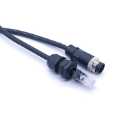 M18 8 Pin A Código a RJ45 6 High Flex Cable Ethernet de doble blindaje Cámara industrial IP67 Conector impermeable Arnés de cableado