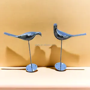 Bird Custom Metal Crafts Fountain Pond Decoration Stainless Steel Bird Hotel Garden Sculpture For Sale Home Decor