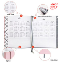 Carnet A5 de haute qualité pour usine, journal personnalisé, planificateur mensuel, coffret avec étui, agenda à couverture rigide et reliure cousue