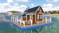 Plateforme flottante professionnelle pour la pêche, cube modulaire ou plateforme flottante pour piscine ou restaurant