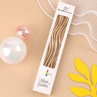 Bougies d'anniversaire en spirale faites à la main en cire de soja écologique, coloris arc-en-ciel, les plus vendues, pour fêtes de remise de diplôme