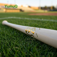 YumuQ Vente en gros d'usine Batte de baseball en bois d'érable monobloc Batte d'entraînement en bois inachevée avec couleur de taille personnalisée
