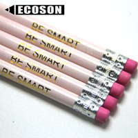 Crayon Hexagonal en bois rose avec Logo personnalisé, feuille d'or, adorable, Romance, pour bébé, unités