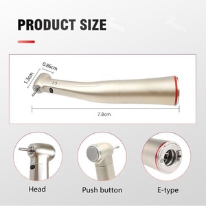 Pieza de mano dental de alta calidad para clínicas dentales, escala 1:5, fibra óptica motorizada flexible, acero inoxidable de alta velocidad, plateado. - Product Image 5