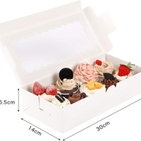 Großhandel 7/9/10/12 Zoll Cupcake-Box mit Fenster, Bäckerei-Verpackung für Desserts, Gebäck, Schokolade und Valentinstagsgeschenke