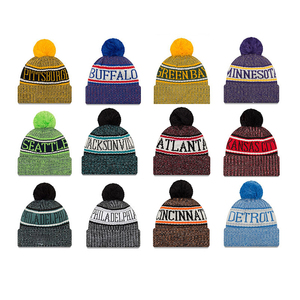 Shipping Fast Stock Text American Football 32 Teams Tampa Bay Buccaneers Stitching Design Your Own Fleece Line Beanie Hats