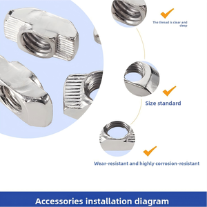Écrou en T à tête marteau en acier inoxydable 304 316 sur mesure pour <span class=keywords><strong>profil</strong></span>és aluminium séries 20/30/40/45 - Product Image 3
